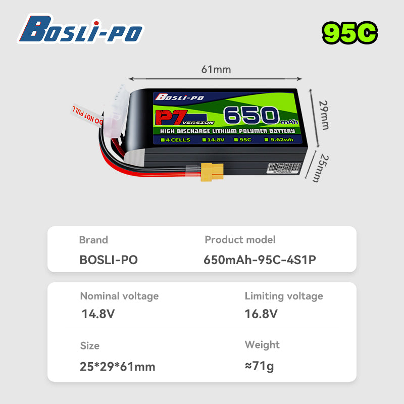 Boslipo P7 Versão 650mAh 95C B - Drone Battery 3S avaliação e preço
